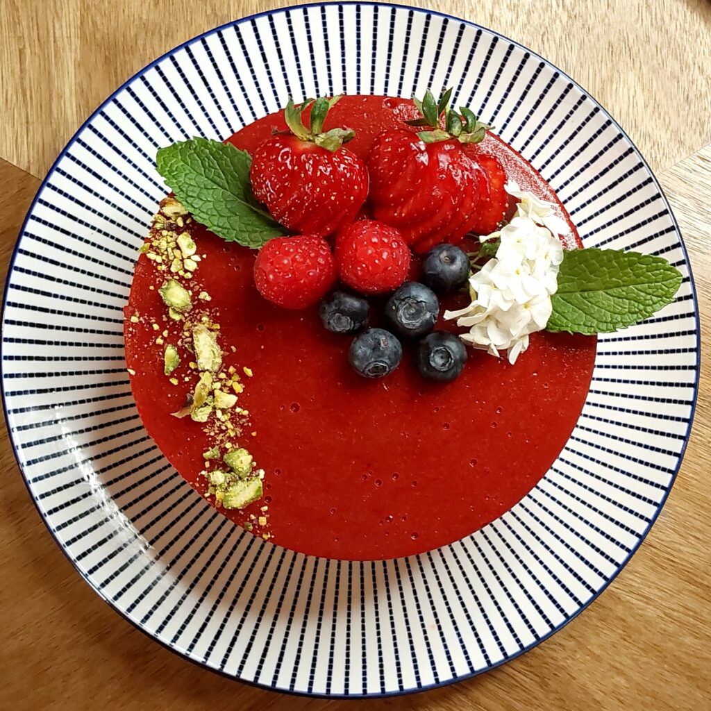 fraisier glacé vue dessus